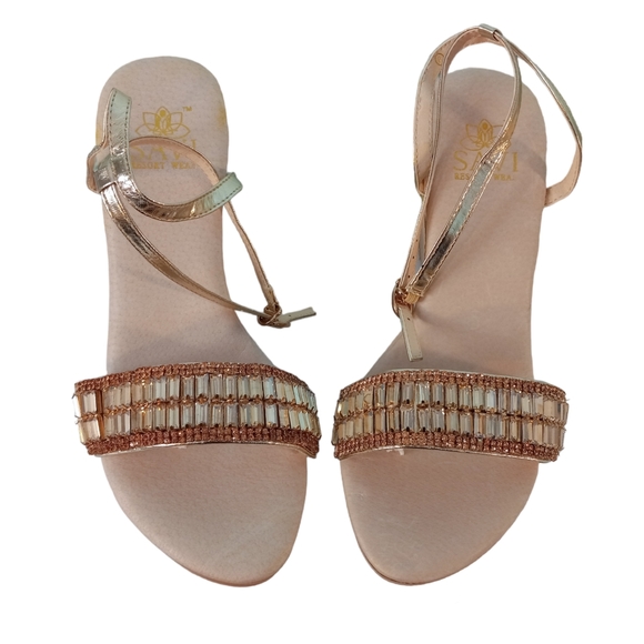 NWOT | SAVI Resort Wear Jewel Embellished Leather Strap Wedge Heel Sandal | US 8 - Picture 2 of 7